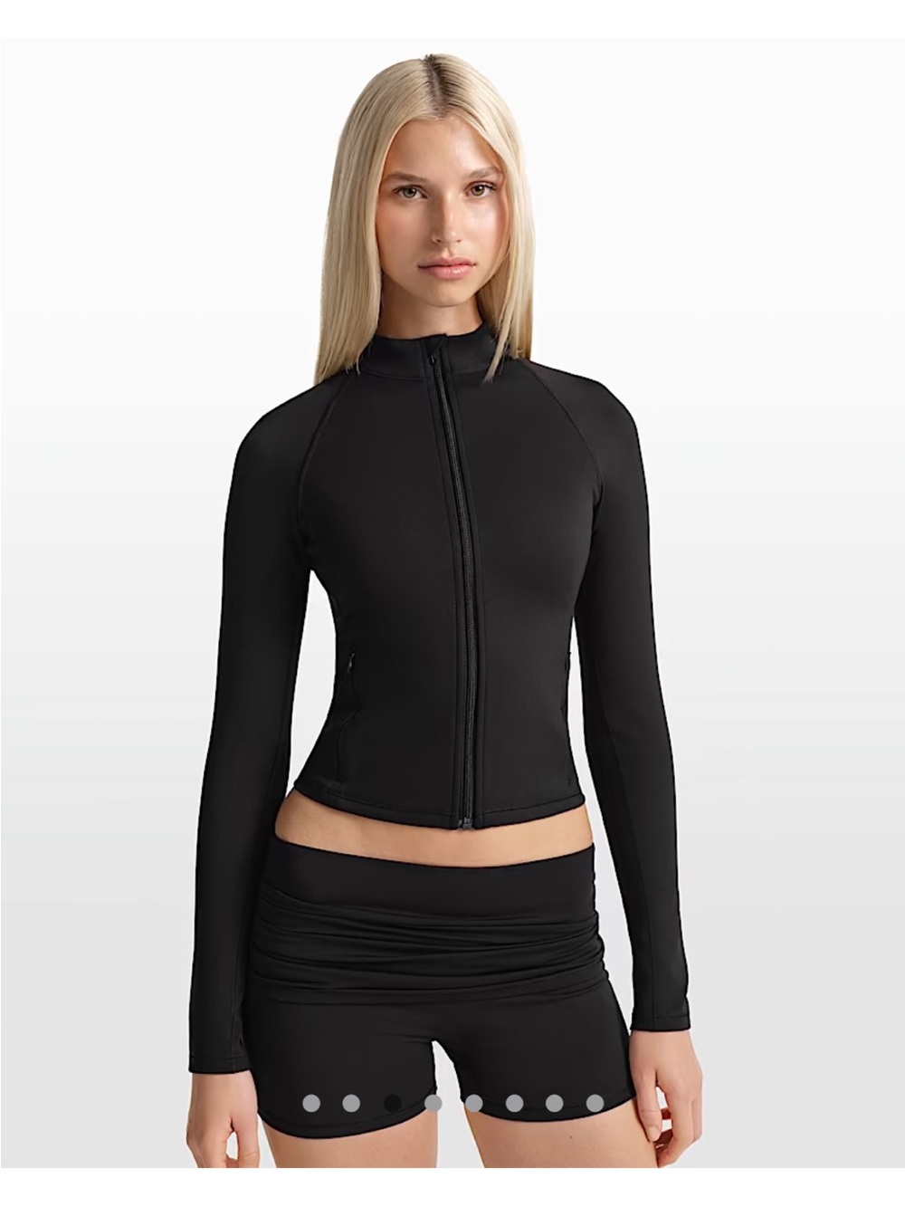 Nike SKIMS Black Long-Sleeve Zip Front Top